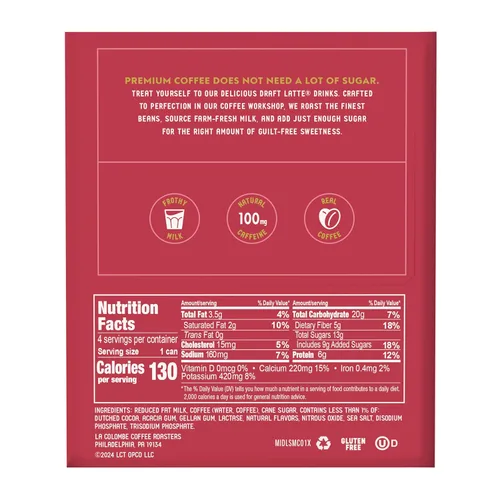 Vista 2 de La Colombe Café, café con leche de fresa y moca, latas de 9 onzas líquidas, paquete de 4