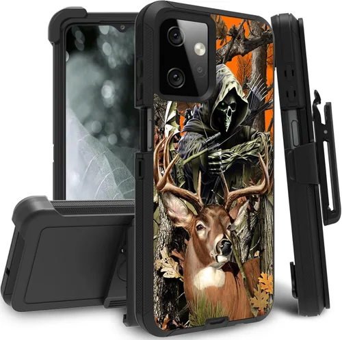 Vista 57 de Funda para Motorola Edge 2021 / Moto Edge 5G UW, protección resistente de 3 capas híbridas a prueba de golpes con funda de clip para cinturón