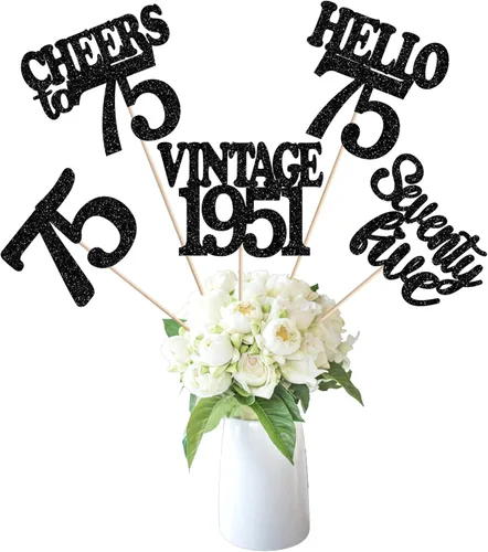 Vista 25 de 15 piezas de centro de mesa de feliz cumpleaños número 10 palos de diez dígitos dobles vintage 2015 centros de mesa de flores palos saludos a 10