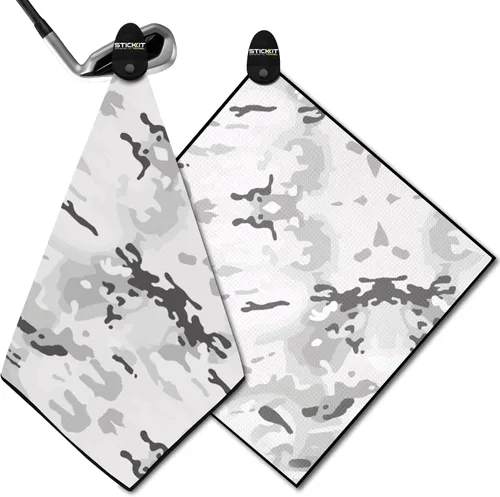 Vista 12 de STICKIT Toalla de golf magnética – Ultra absorbente con tejido de gofre de microfibra – Toalla de golf con imán para bolsas, palos y carritos – Negro