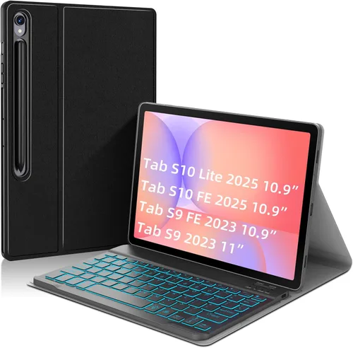 Vista 10 de JUQITECH Funda con teclado retroiluminado para Samsung Galaxy Tab S6 Lite de 10.4 pulgadas 2022/2020, Galaxy Tab S6 Lite SM-P610/P613/P615/P619
