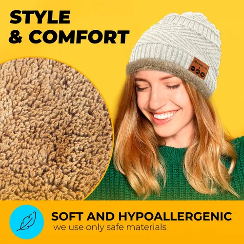 Vista 7 de Gorro inalámbrico Bluetooth con bufanda Gorro para auriculares Gorro inalámbrico con Bluetooth