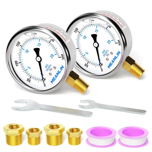 Vista 53 de MEANLIN MEASURE - Vacuómetro de presión de vacío de acero inoxidable, esfera con cara de 2.5 pulgadas, NPT de 1/8 de pulgada, montaje trasero