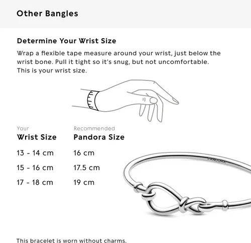 Vista 5 de PANDORA Pulsera de plata de ley 925 con nudo infinito, Metal
