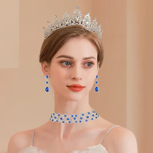 Vista 3 de Paxuan Collar de gargantilla nupcial de cristal de diamantes de imitación para mujer