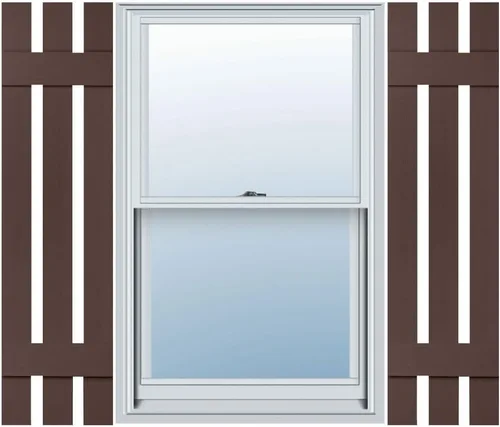 Vista 31 de Mid America - Persiana estándar de vinilo tipo revestimiento exterior de madera de 4 tablones de 14 pulgadas (1 par)