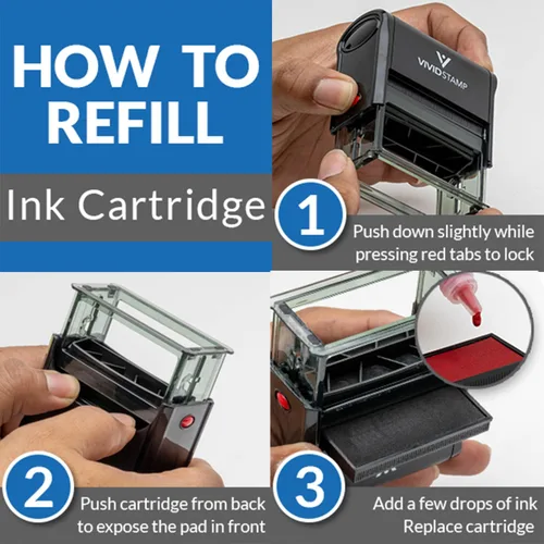 Vista 4 de Sello de goma autoentintado sin reembolsos, sin intercambios, tinta negra, tamaño mediano, 2