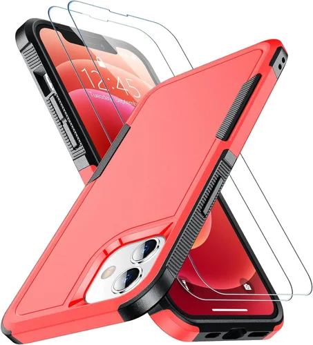 Vista 17 de SPIDERCASE Funda diseñada para iPhone 12/iPhone 12 Pro, protección contra caídas de grado militar de 10 pies, con 2 protectores de pantalla