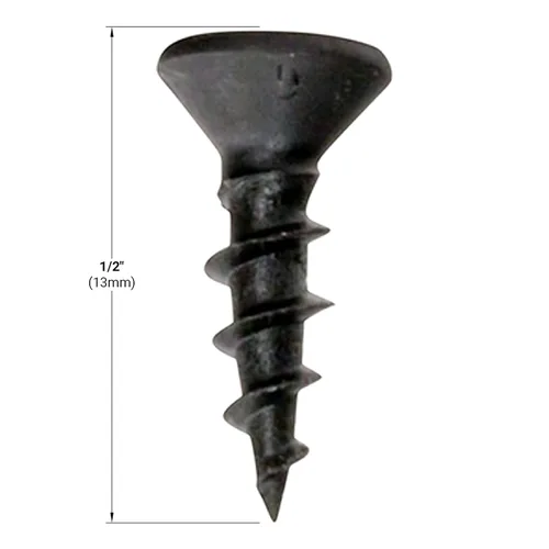 Vista 5 de Rok Hardware - Paquete de 100 tornillos para madera Phillips de rosca gruesa #6 x 1/2 pulgada en negro, excelente en tableros de partículas, MDF
