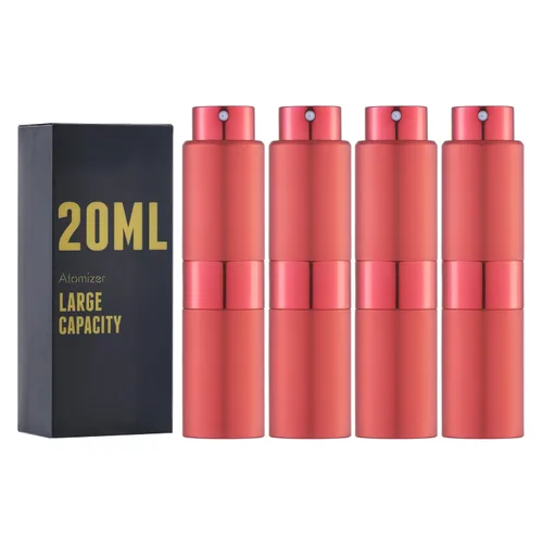 Vista 8 de Atomizador de perfume de 0.7 fl oz, botella de spray de colonia de viaje, mini dispensador de rociador vacío (negro, 4PCS)