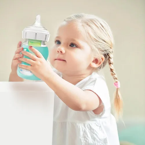 Vista 9 de Fundas de silicona para biberones compatibles con botellas de vidrio natural Dr. Brown's de 5 onzas, aptas para lavavajillas, cubiertas anticólicos