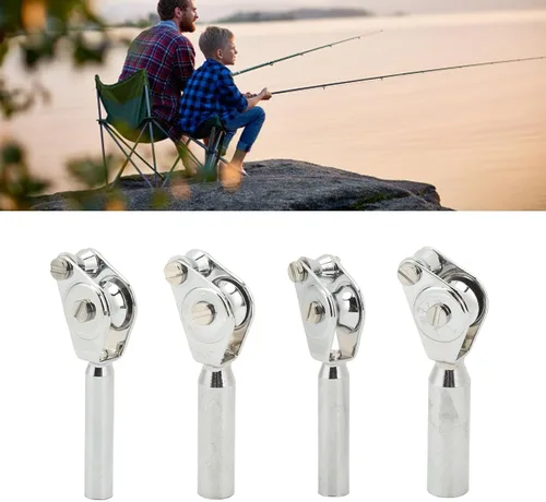 Vista 7 de HERCHR Guía de rodillo de pesca de aleación de aluminio Punta superior caña de pescar caña de pescar doble polea Guía de punta de varilla para barco