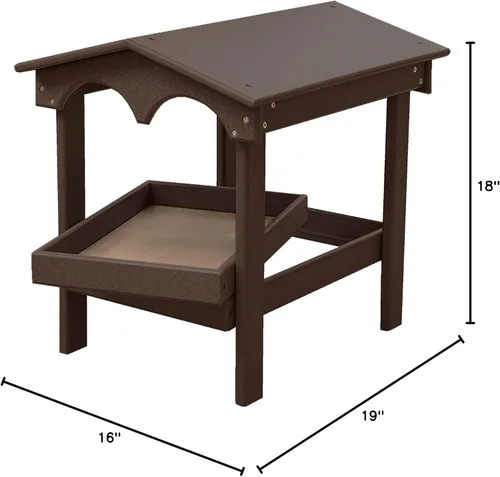 Vista 10 de DutchCrafters Comedero grande de plástico de polietileno con plataforma elevada cubierta con bandeja de semillas extraíble para pájaros silvestres