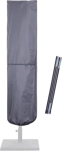 Vista 8 de SUPERJARE Funda para sombrilla de patio con varilla para sombrillas de 7 a 11 pies y sombrillas de 15 pies de doble cara, funda protectora Marrón