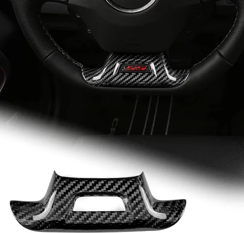 AIRSPEED Funda de fibra de carbono para volante de Camaro, accesorios interiores compatibles con Chevrolet Camaro 2016-2021, versión de lujo (negro)
