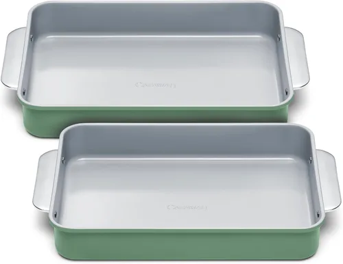 Vista 47 de Caraway Molde rectangular pequeño antiadherente de 9" x 6.5", no tóxico, sin PTFE ni PFOA, núcleo de acero aluminizado, bandeja para hornear