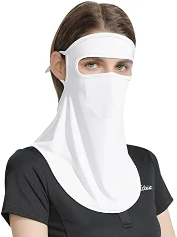 Protección solar UPF 50 para mujer, para golf, deportes, protección UV, protector facial, pasamontañas reutilizable para ciclismo al aire libre