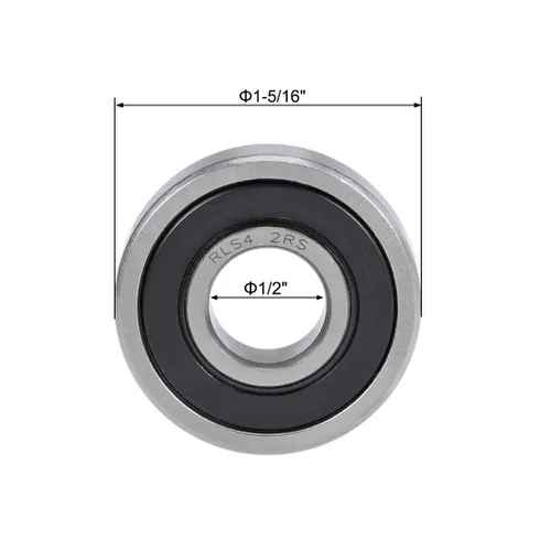 Vista 55 de uxcell 1654-2RS Rodamientos rígidos de bolas Z2 1-1/4 pulgadas x 2-1/2 pulgadas x 5/8 pulgadas de acero cromado sellado doble 2pcs