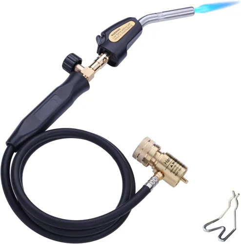 Vista 7 de Antorcha de Propano de Mano con Manguera, Antorcha de Gas Mapp, Antorcha de Soldadura, Longitud de Manguera 1.5M/60", Temperatura Máxima