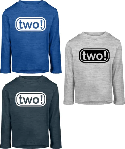 Vista 2 de Lalo & Luna Two! Second Birthday T-Shirt Boy 2 Years Old Kid Party Outfit 2nd Tee Toddler