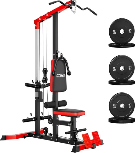 Vista 17 de LS01 Máquina de tracción LAT, máquina de cable para remo LAT con abdominales, torre LAT con accesorios de remo con cable, estaciones de polea 3 en 1