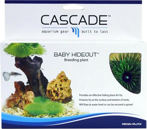 Penn-Plax Césped de cría de peces – Escondite de bebé para freír – Ideal para vividores y capas de huevos – Plantas de acuario de plástico – 2 piezas