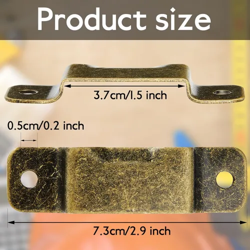 Vista 2 de Zhengmy 12 clips de cinta métrica de metal pequeños para cinturón de cuero occidental con remaches para herramienta de bolsillo de cuero, bronce