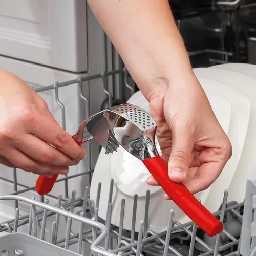 Vista 7 de Zulay Kitchen Comfort Grip Prensa de ajos, herramienta para picar ajos, trituradora de ajos, prensa de ajo a prueba de óxido, con mango ergonómico