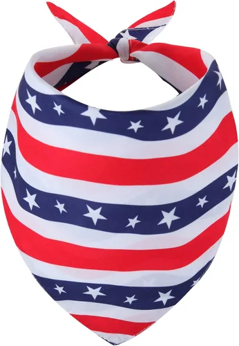 Bandana para perro del 4 de julio XLarge - 1 unidad, bandana para perro con la bandera de EE. UU. para niño y niña, bufanda patriótica para