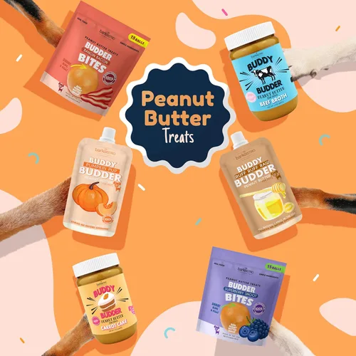 Vista 5 de BUDDY BUDDER Bark Bistro, golosinas de mantequilla de maní 100% natural para perros, enriquecimiento para perros, bolsillo para píldoras, fabricado