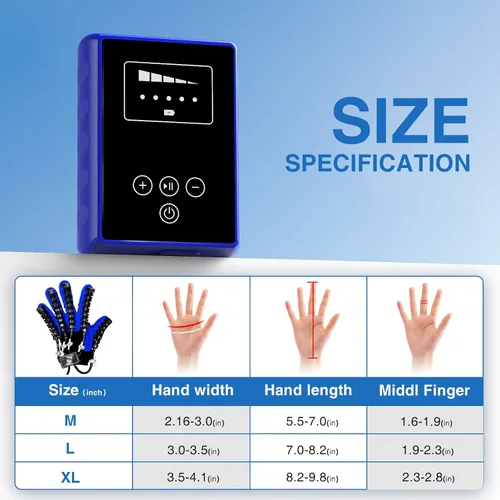 Vista 8 de Hand Rehabilitation Equipment, Therapy Gloves for Stroke Hand Recovery Device, Robotic Rehab Glove for Finger Training, Adjustable Strength Hands