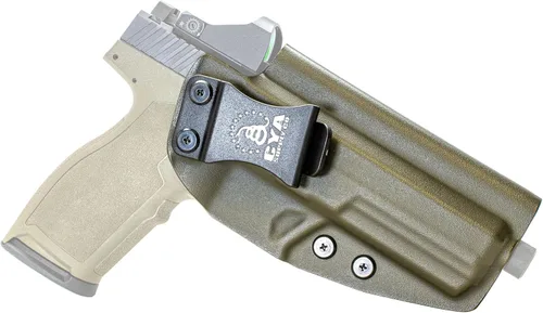 Vista 58 de CYA Supply Co. Funda para llevar armas dentro del cinturón, lista para ópticos (verde OD) IWB, para llevar armas ocultas, dentro de la cintura
