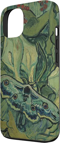 Vista 2 de iPhone 13 gran polilla pavo real de Vincent van Gogh, insecto en una caja de jardín