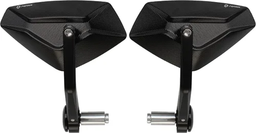 FENRIR Motocicleta Manillar Bar End Mirror CNC Aluminio Negro Cafe Racer Anti-vibración Anti-deslumbrante Gran campo de visión universal 7/8 "22MM