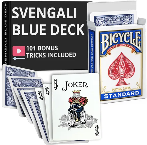 Vista 28 de Ted's Sterling Magic Precision Blue Rider Back Bicicleta Svengali Deck con instrucciones para más de 100 trucos (2 de clubes)