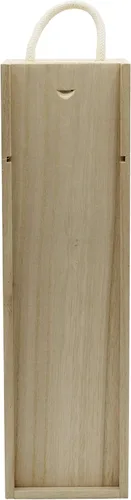 Creative Hobbies Caja de madera para botella de vino, botella de licor, caja de regalo de madera con asa de transporte de cuerda para fiesta de