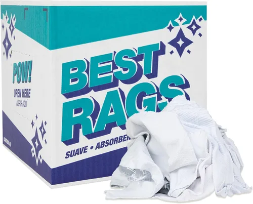 Vista 11 de Arkwright - Trapos para camisetas a granel, bolsa de 5 libras, toallas de limpieza de algodón, paños de limpieza de punto de baja pelusa