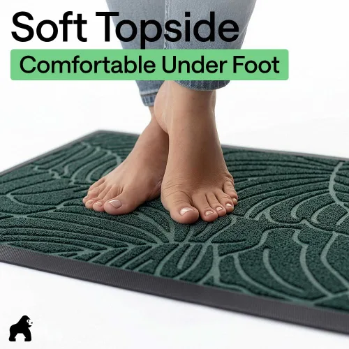 Vista 8 de Gorilla Grip WeatherMax - Tapete para todas las estaciones 100% impermeable, 23 x 35 pulgadas, goma natural duradera, resistente a manchas y Verde