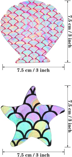 Vista 2 de SATINIOR 20 pares de fundas para el pecho para mujer, sujetador desechable con purpurina para pezones, adhesivas, multicolor, concha, empanadas