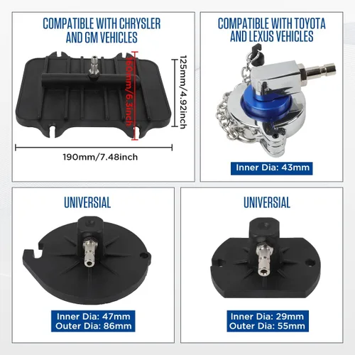 Vista 2 de CMTOOL Kit de purga de cilindro maestro de frenos, juego de 12 adaptadores de purga de frenos con conector rápido japonés, compatible con Benz