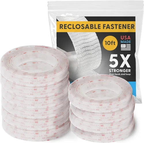 Vista 13 de Resistencia Industrial - Cinta adhesiva de montaje de 5 pies, negra, para interior/exterior - Sujetador resellable autoajustable compatible con 3M