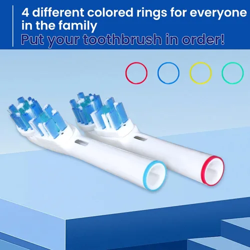 Vista 9 de Cabezales de cepillo de repuesto compatibles con Oral B, diseño de doble limpieza, cabezales de cepillo de doble limpieza, compatibles con cepillo