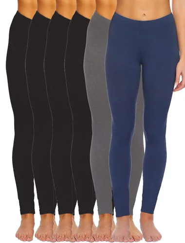 Vista 17 de Felina Velvety Soft Lightweight Leggings Moisture Wicking Yoga 6 Pack Negro