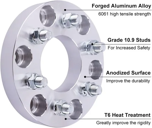 Vista 5 de DCVAMOUS 4 piezas de adaptadores de rueda de 6x5.5 a 6x4.5 de 1.5 pulgadas con 14x1.5 pernos Compatibles con Chevy GMC de 6 pernos 6x139.7 a 6x114.3