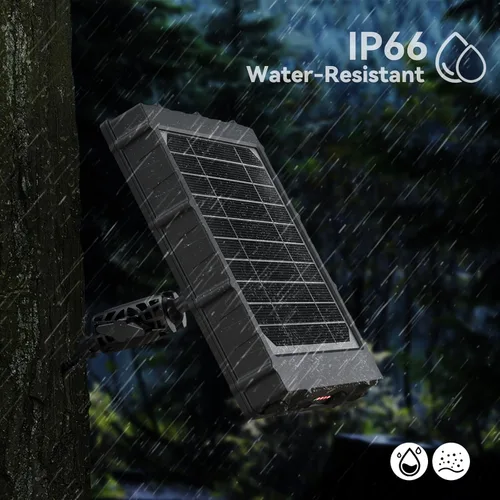 Vista 4 de Panel solar para cámara de sendero: Panel solar de cámara de caza de 6V/9V/12V con USB-C, cargador de batería de litio recargable incorporado