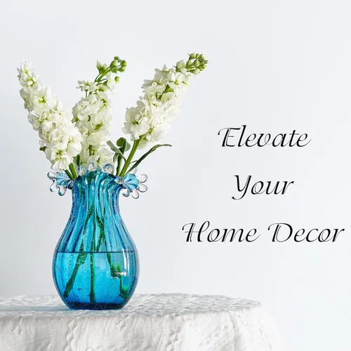 Vista 4 de Colección de jarrones de burbujas de vidrio soplado de 8 pulgadas, jarrón de flores de arte moderno, decoración para decoración del hogar, sala