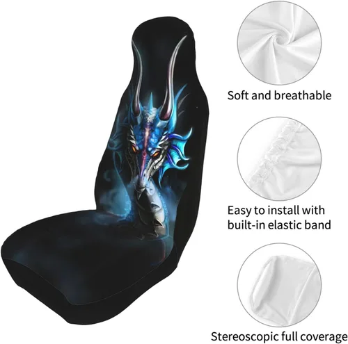 Vista 8 de Cool Devil Dragon - Fundas de asiento de coche para mujer, protector de asiento de vehículo, ajuste para automóviles, camiones, SUV y furgonetas