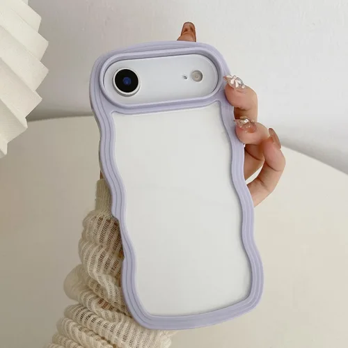 Vista 44 de QLTYPRI Funda compatible con iPhone 7/8/SE, bonita funda transparente con marco ondulado rizado para niñas y mujeres, funda protectora de TPU