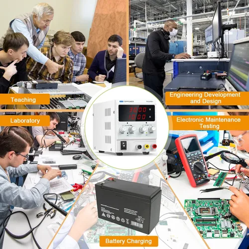 Vista 2 de Fuente de alimentación de CC variable, 0-30V 0-10A banco regulado ajustable de laboratorio de potencia con pantalla de 4 dígitos, para reparar