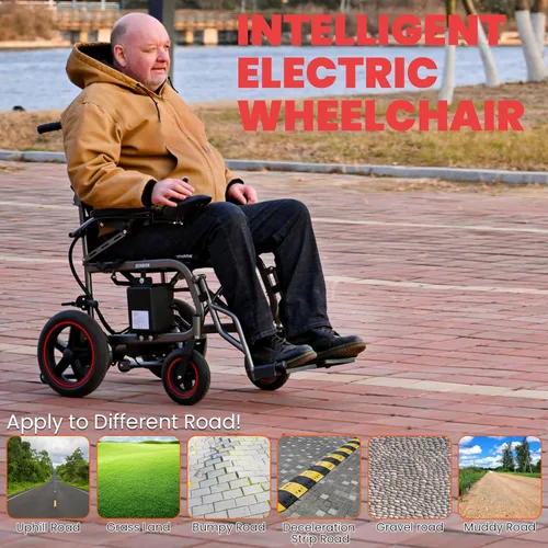Vista 2 de Sillas de ruedas eléctricas ZENBON de 12 millas Cruise Range para adultos, silla de ruedas eléctrica ligera y plegable, sillas de ruedas motorizadas